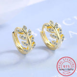 Moissanite Diamond Hoop Earrings Sterling Silver Leaf Fish Bones 14k