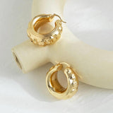 Chunky CCB Geometric Wheel Shape Hoop Earrings for Women