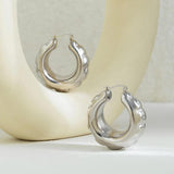 Chunky CCB Geometric Wheel Shape Hoop Earrings for Women
