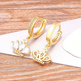 Evil Eye Hoop Earrings with Zircon Drop - Women's Jewelry Gift