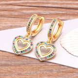 Evil Eye Hoop Earrings with Zircon Drop - Women's Jewelry Gift