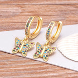 Evil Eye Hoop Earrings with Zircon Drop - Women's Jewelry Gift