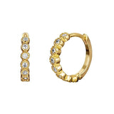 Zircon Hoop Earrings 925 Sterling Silver Needle Earrings
