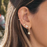 Zircon Hoop Earrings 925 Sterling Silver Needle Earrings