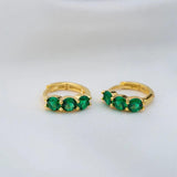 925 Silver Crystal Zircon Hoop Earrings Wedding Jewelry