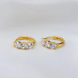 925 Silver Crystal Zircon Hoop Earrings Wedding Jewelry