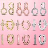 Heart CZ Zircon Hoop Earring for Women