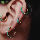 925 Silver Minimalist Enamel Hoop Earrings for Women