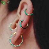 925 Silver Minimalist Enamel Hoop Earrings for Women