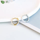 925 Silver Minimalist Enamel Hoop Earrings for Women