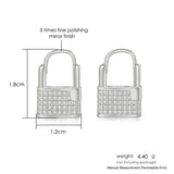 Ice Out Lock Shape CZ Earrings for Men