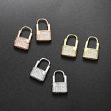 Ice Out Lock Shape CZ Earrings for Men