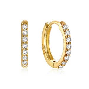 D Moissanite Hoop Earrings 925 Silver 18K Plated 6/7/8/9mm Classic Huggie