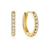 D Moissanite Hoop Earrings 925 Silver 18K Plated 6/7/8/9mm Classic Huggie