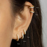 D Moissanite Hoop Earrings 925 Silver 18K Plated 6/7/8/9mm Classic Huggie