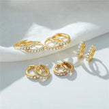 D Moissanite Hoop Earrings 925 Silver 18K Plated 6/7/8/9mm Classic Huggie