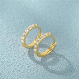 D Moissanite Hoop Earrings 925 Silver 18K Plated 6/7/8/9mm Classic Huggie