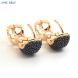 Sliver Plated Punk Hip Hop Hoop Earrings Multicolor Cubic Zircon