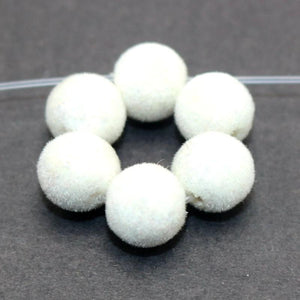 100 Pcs Velvet Acrylic Round Beads 10mm Jewelry Making Charms