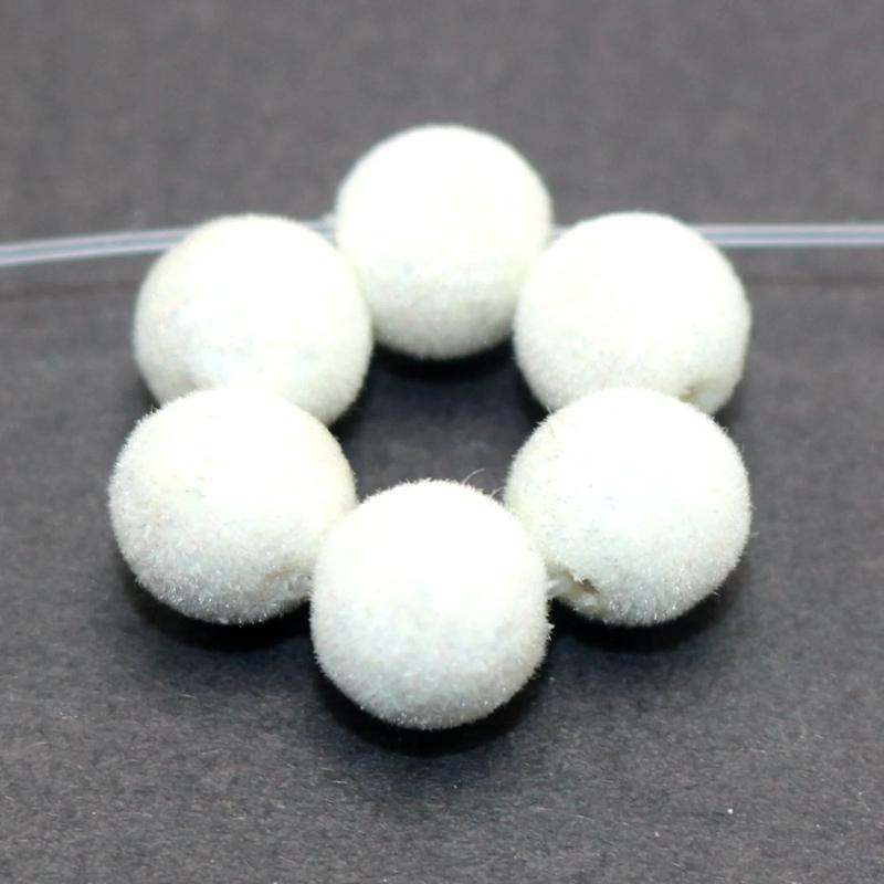 100 Pcs Velvet Acrylic Round Beads 10mm Jewelry Making Charms