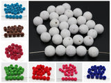100 Pcs Velvet Acrylic Round Beads 10mm Jewelry Making Charms