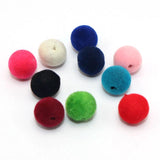 100 Pcs Velvet Acrylic Round Beads 10mm Jewelry Making Charms