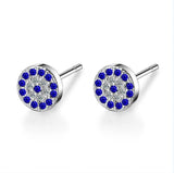 925 Sterling Silver Evil Eye Stud Earrings Cz Turkey Lucky Rose Jewelry