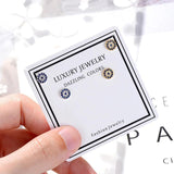 925 Sterling Silver Evil Eye Stud Earrings Cz Turkey Lucky Rose Jewelry