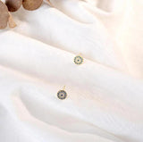 925 Sterling Silver Evil Eye Stud Earrings Cz Turkey Lucky Rose Jewelry