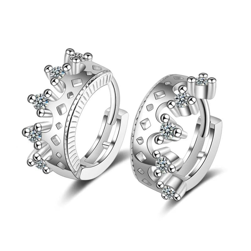 925 Silver Crown Earrings for Women