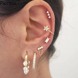 Crystal 925 Silver Zircon Stud Tassel Earrings CZ Women's Jewelry