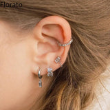 Crystal 925 Silver Zircon Stud Tassel Earrings CZ Women's Jewelry
