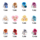 3D Nail Flowers Charms Silver Rose Rhinestones DIY Craft Decor