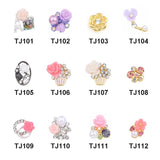 3D Nail Flowers Charms Silver Rose Rhinestones DIY Craft Decor