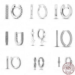 Heart Hoop Earrings Sterling Silver 925 Circular Ear Studs for Women