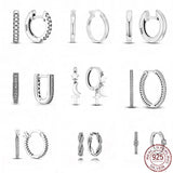 Heart Hoop Earrings Sterling Silver 925 Circular Ear Studs for Women