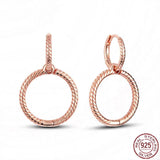 Heart Hoop Earrings Sterling Silver 925 Circular Ear Studs for Women