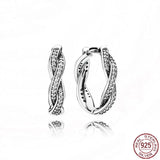 Heart Hoop Earrings Sterling Silver 925 Circular Ear Studs for Women
