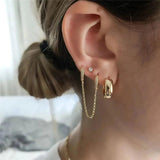 Zircon S925 Silver Stud Earrings Set Butterfly Earring Cuff Jewelry