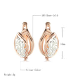 Vintage 585 Rose Glossy Drop Earrings Hollow Clip Fine Jewelry