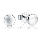925 Sterling Silver & Rose Round Stud Earrings For Women