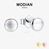 925 Sterling Silver & Rose Round Stud Earrings For Women