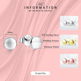 925 Sterling Silver & Rose Round Stud Earrings For Women