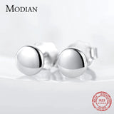925 Sterling Silver & Rose Round Stud Earrings For Women