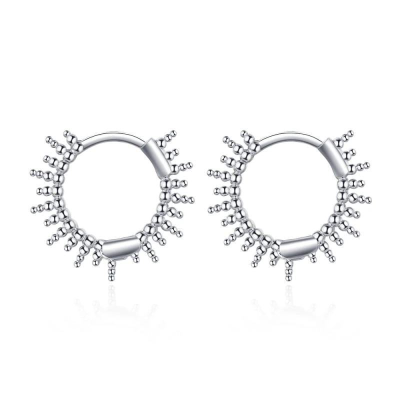 925 Silver Circle Hoop Earring for Women MEJ590