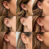 Star Moon Crystal Earrings 925 Silver Needle Tiny Stainless Steel Jewelry