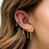 Star Moon Crystal Earrings 925 Silver Needle Tiny Stainless Steel Jewelry