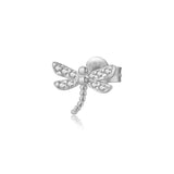 925 Silver Butterfly Stud Earring Dragonfly Piercing Bees Clips