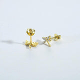 925 Silver Butterfly Stud Earring Dragonfly Piercing Bees Clips
