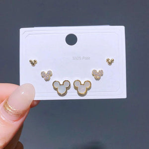3 Pairs Shell Flower Stud Earrings Set Women Jewelry